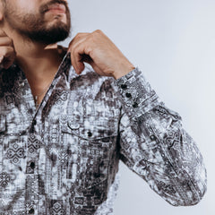 Camisa McAllen Est Azteca Gris/Blanco 049