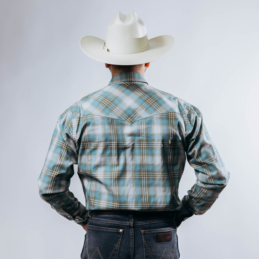 Camisa Wrangler Cuadros Azul/Gris 214