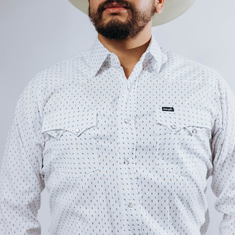 Camisa Wrangler Estampada Blanco/Puntos 222