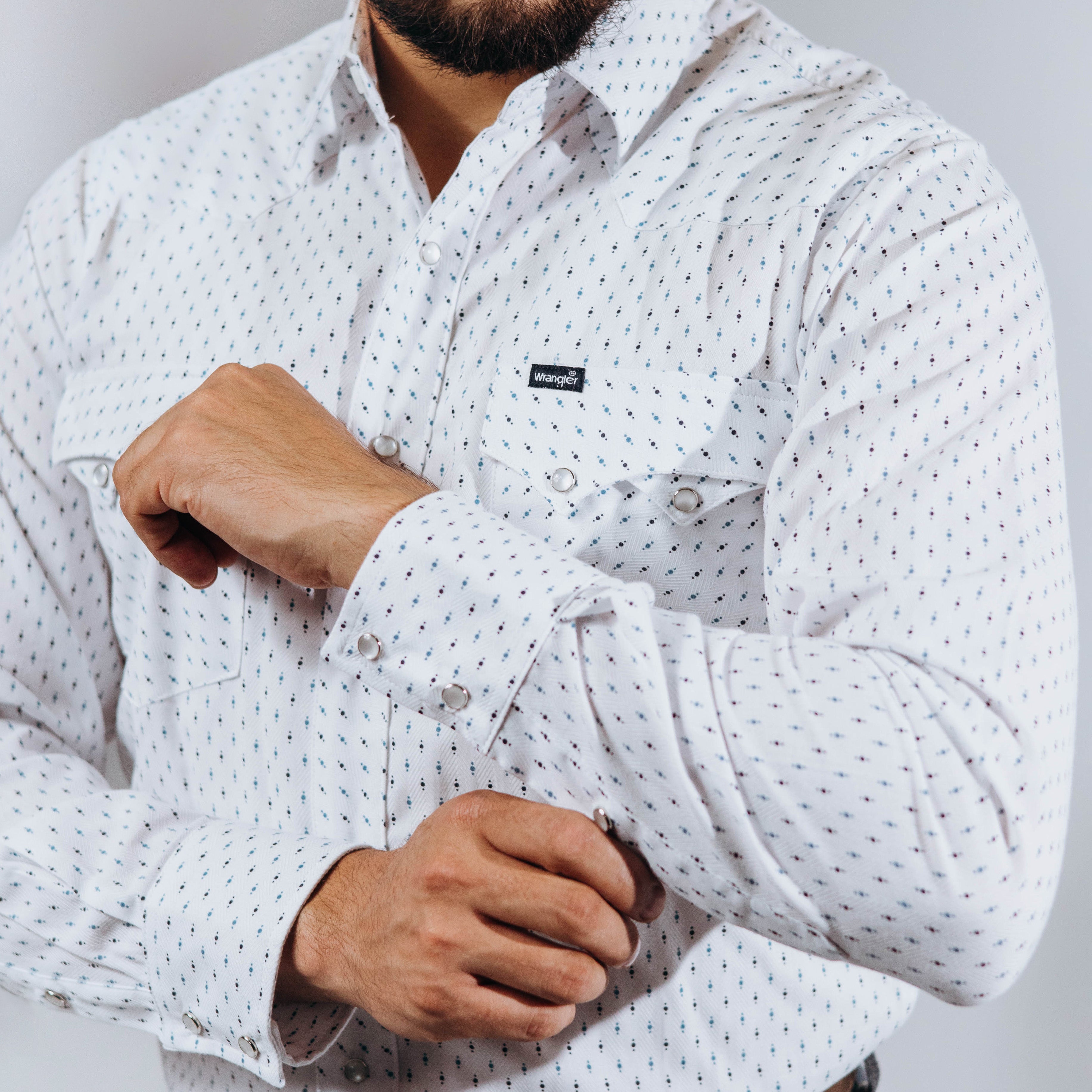 Camisa Wrangler Est Blanco/Puntos 222