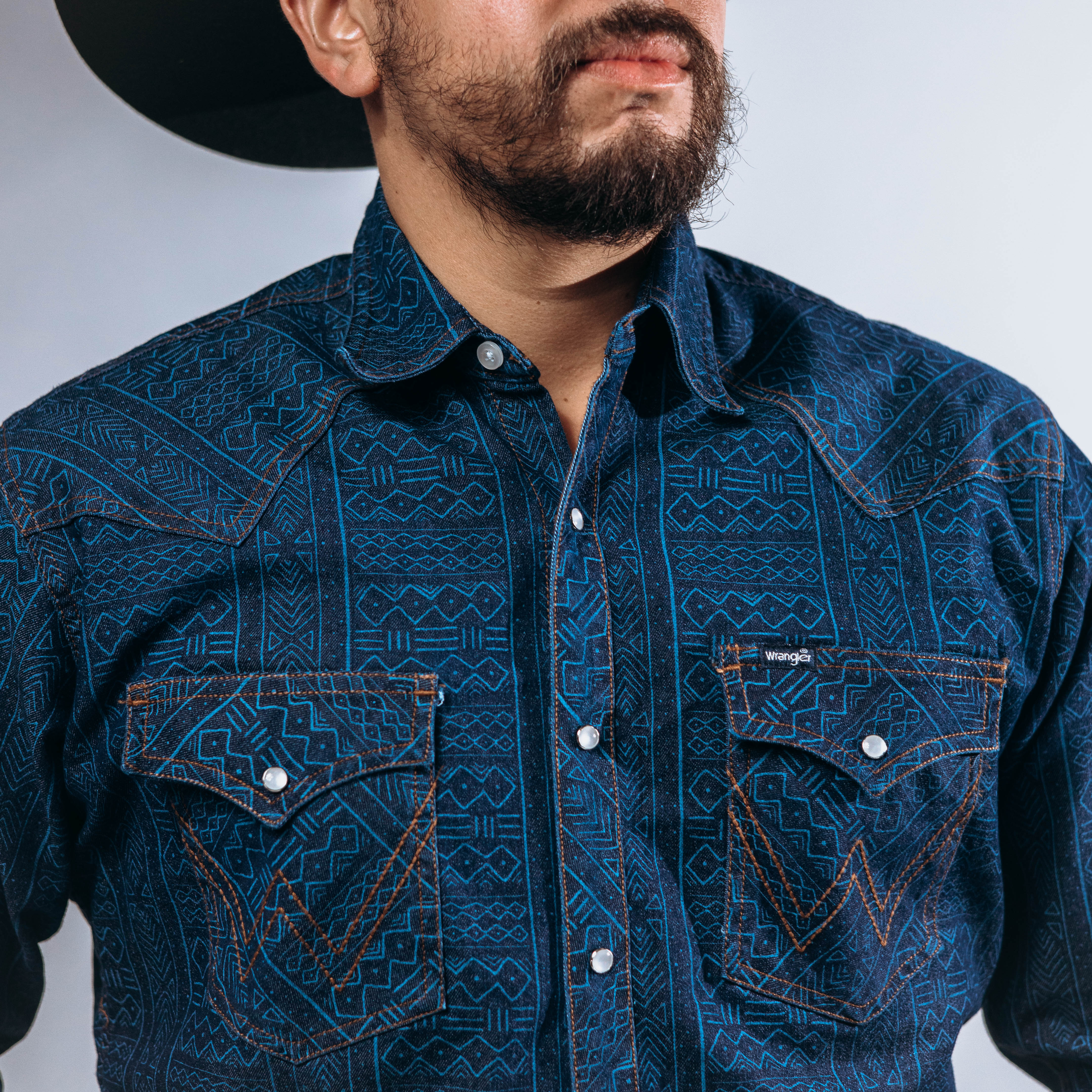 Camisa Wrangler Mezclilla Est Azteca 002