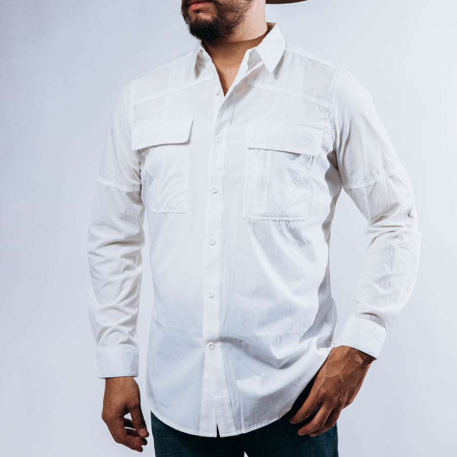 Camisa Platini Manga Larga Performance Blanco 046