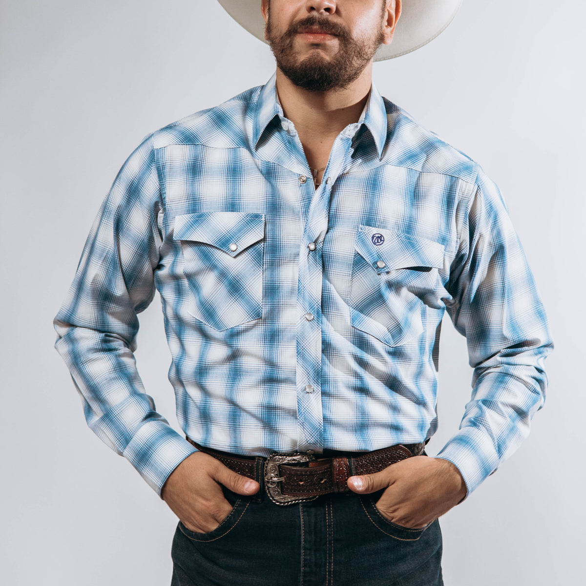 Camisa Wrangler Cua Azul/Blanco 221