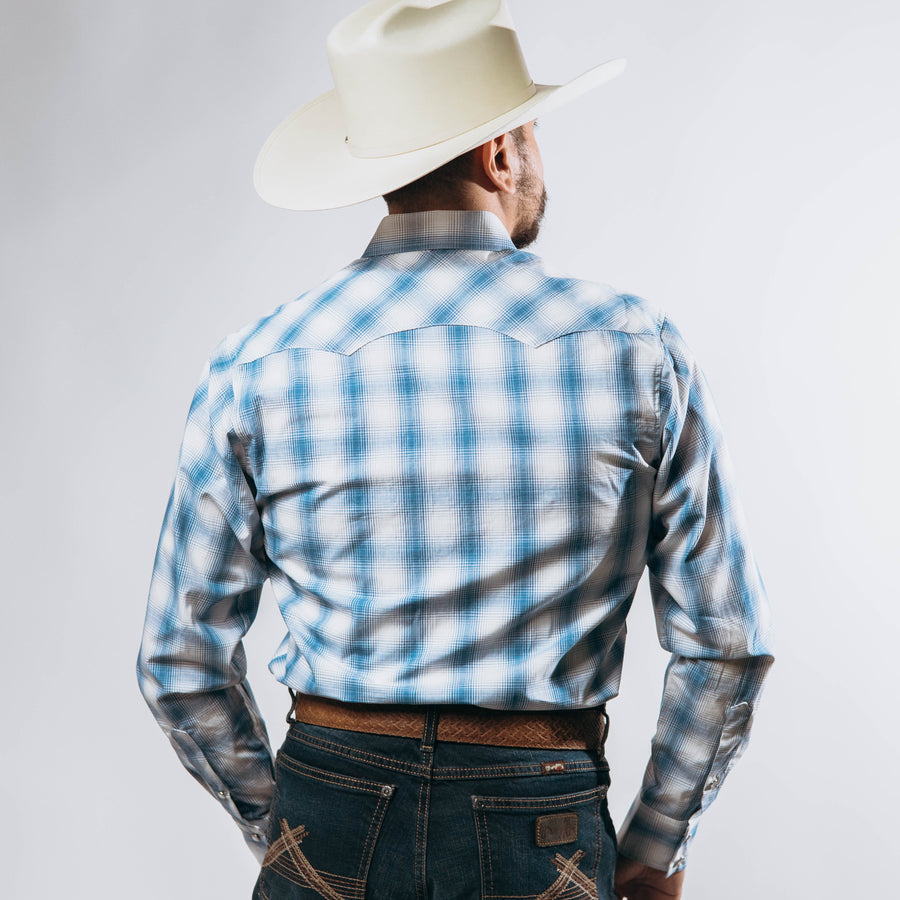 Camisa Wrangler Cuadros Azul/Blanco 221