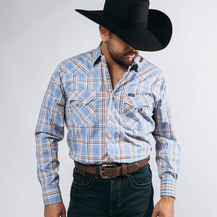 Camisa Wrangler Cuadros Azul/Gris 220