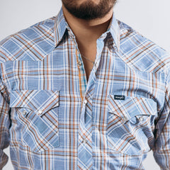 Camisa Wrangler Cua Azul/Gris 220