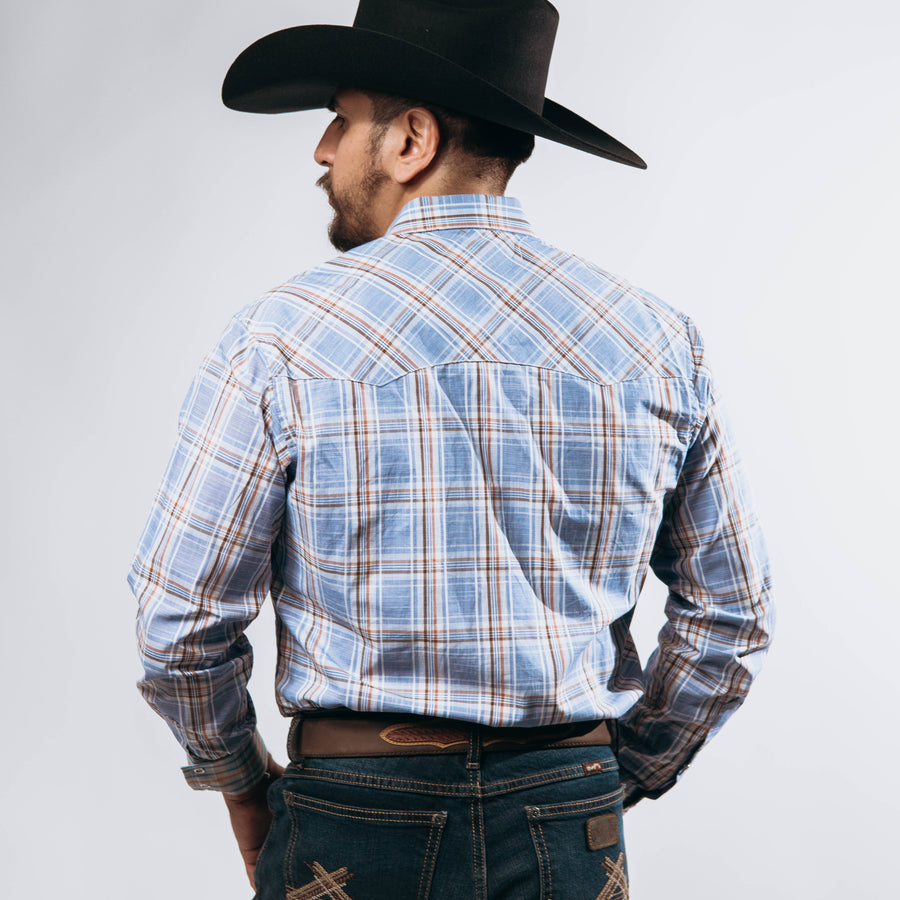 Camisa Wrangler Cuadros Azul/Gris 220