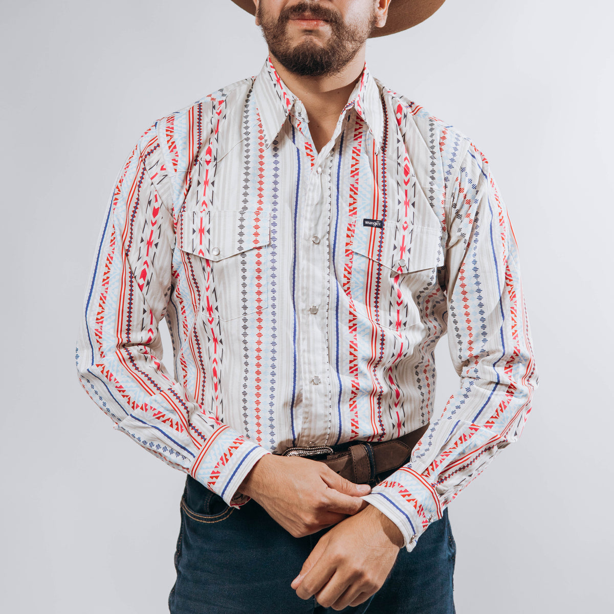 Camisa Wrangler Checotah Beige/Rojo 216