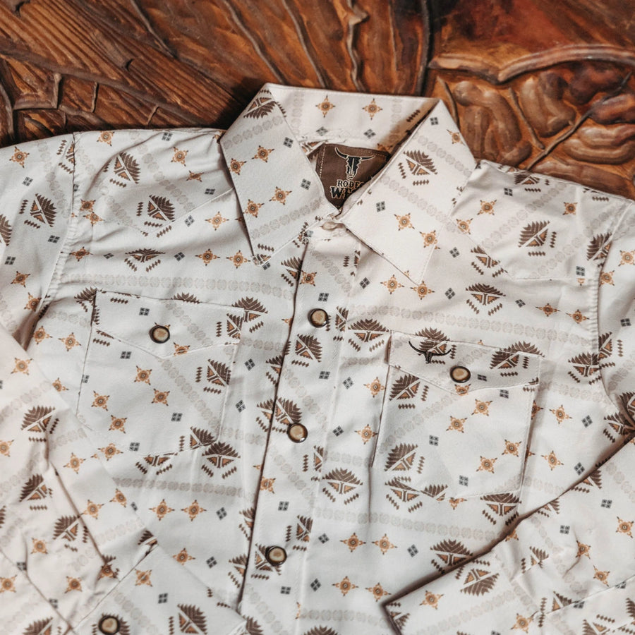Camisa Rodeo West Kid Estampada Navajo Beige 013