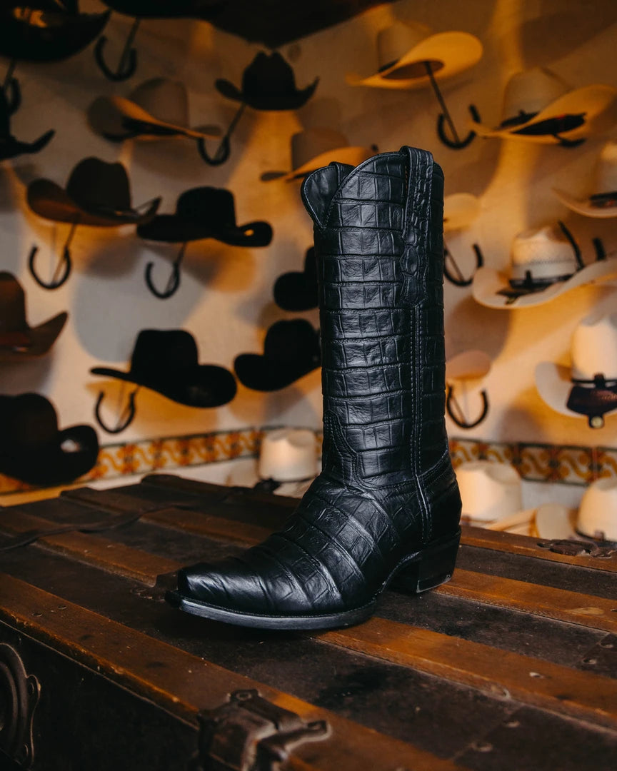 Bota Golden Guns Print Cocodrilo Negro 101