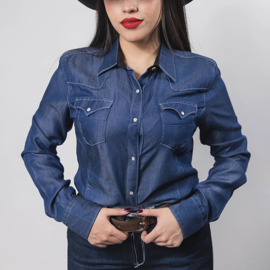 Blusa Cactus Lisa Mezclilla 023
