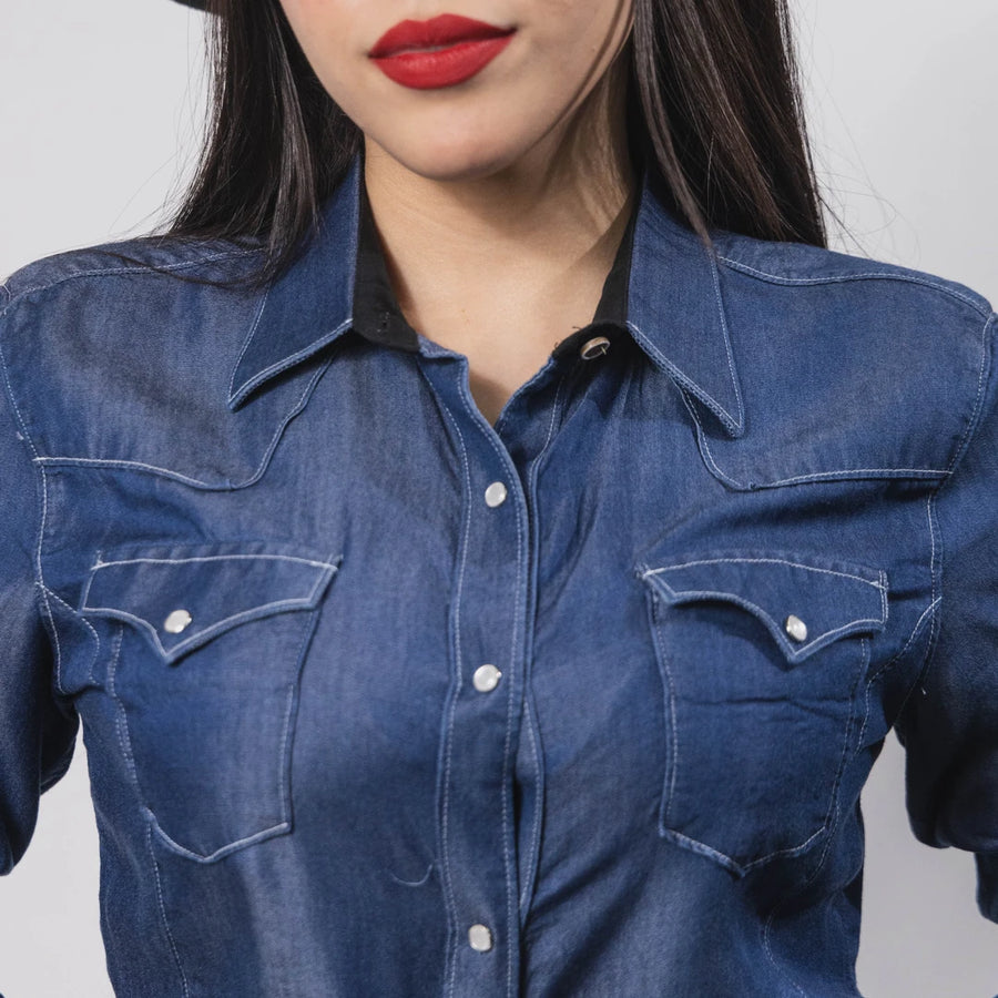 Blusa Cactus Lisa Mezclilla 023