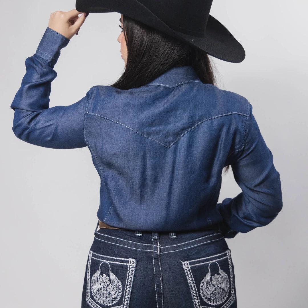 Blusa Cactus Lisa Mezclilla 023