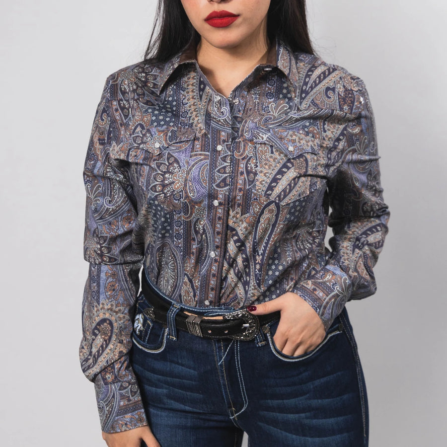 Blusa Cactus Estampada Amibas Azul 030