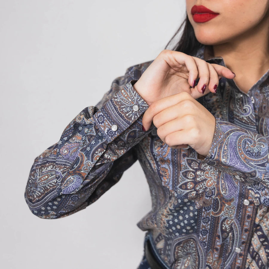 Blusa Cactus Estampada Amibas Azul 030
