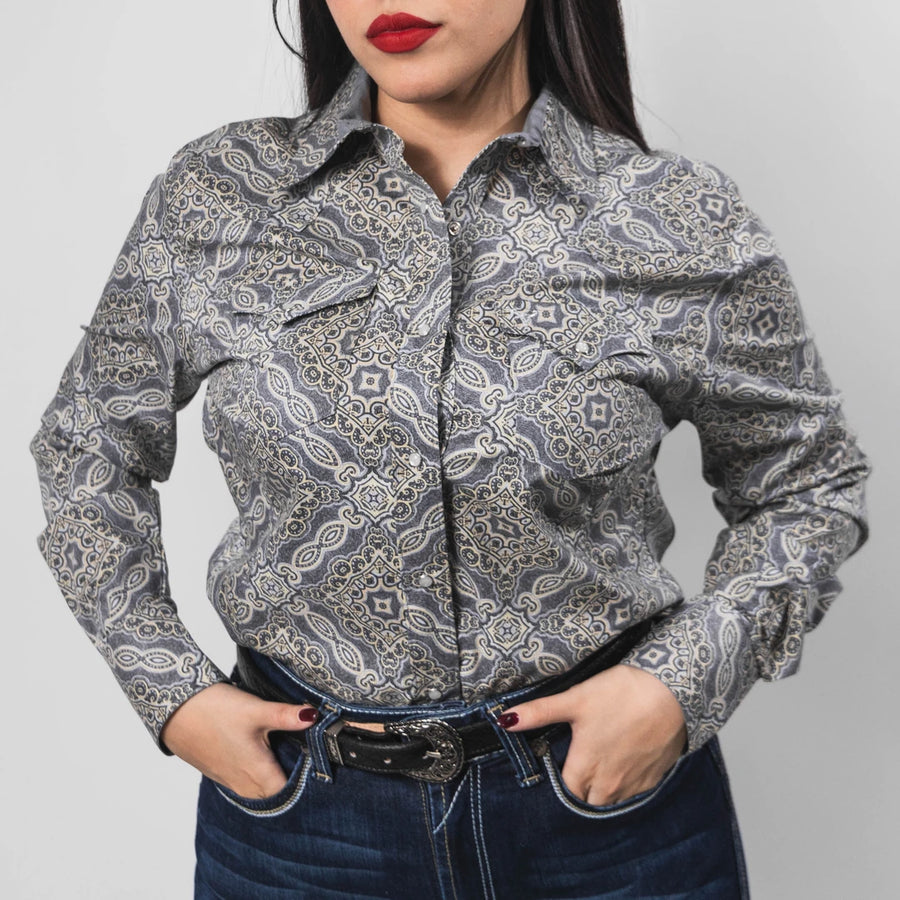 Blusa Cactus Estampada Amibas Gris 031