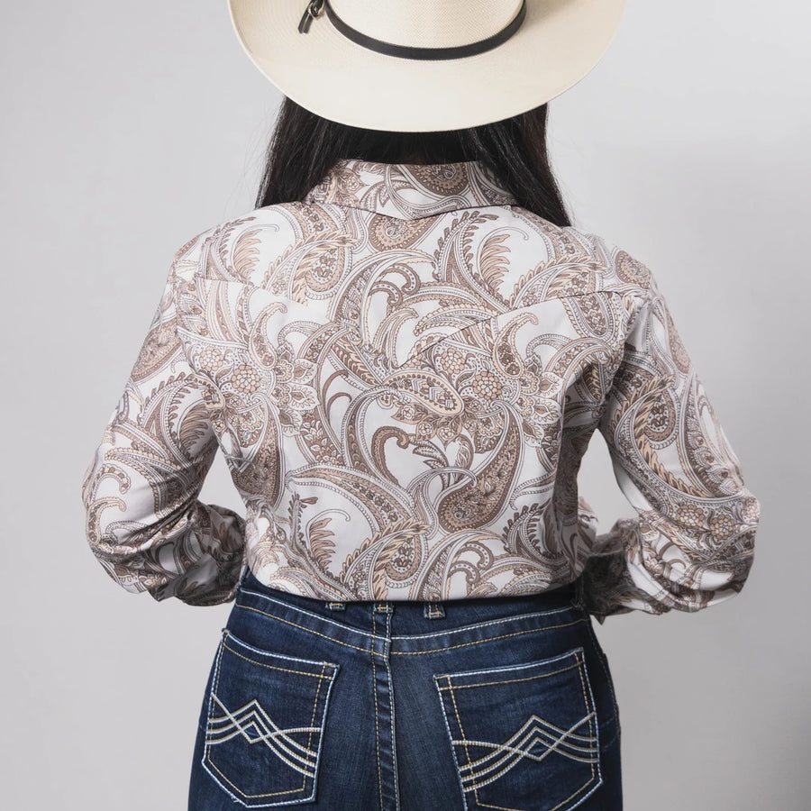 Blusa Cactus Estampada Amibas Blanco/Café 032