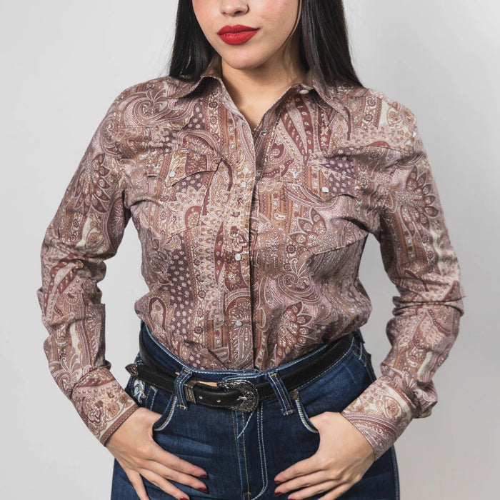 Blusa Cactus Estampada Amibas Marrón 033
