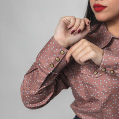 Blusa Rodeo West Est Lunares/Ladrillo 016