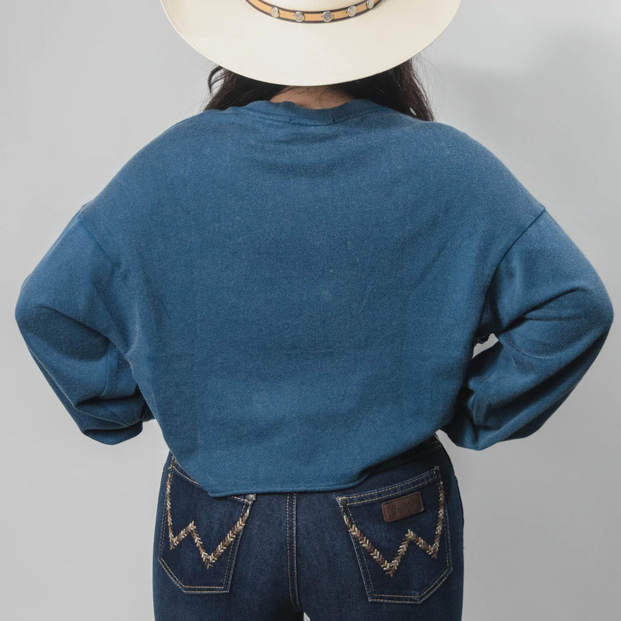 Sudadera Rock&Roll Rodeo Flecos Azul 002