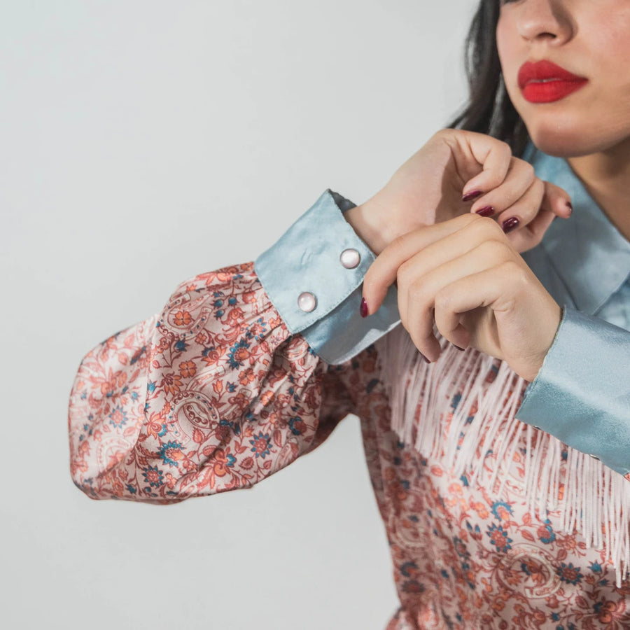 Vestido Rock&Roll Satin Estampada Rosa Flores 007