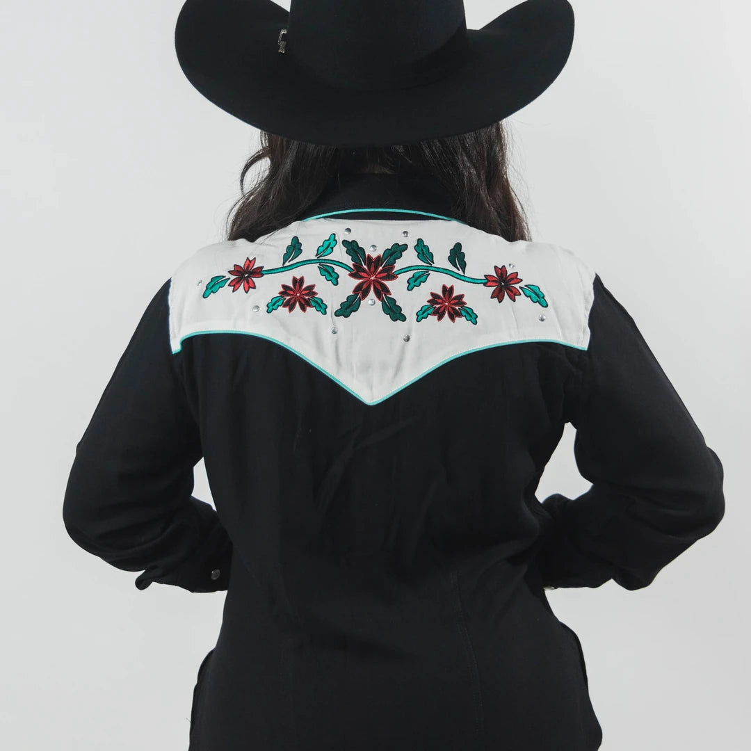 Vestido Rock&Roll LSYoked Borado Negro 011
