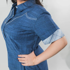 Vestido Panhandle MC Bordado Azul 013