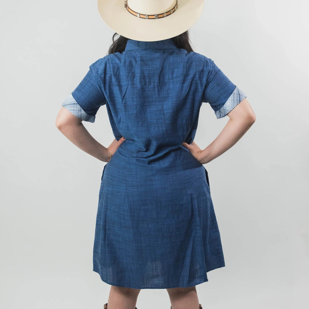 Vestido Panhandle MC Bordado Azul 013