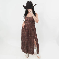 Vestido Rock&Roll Lrg Est Caballos Café 020