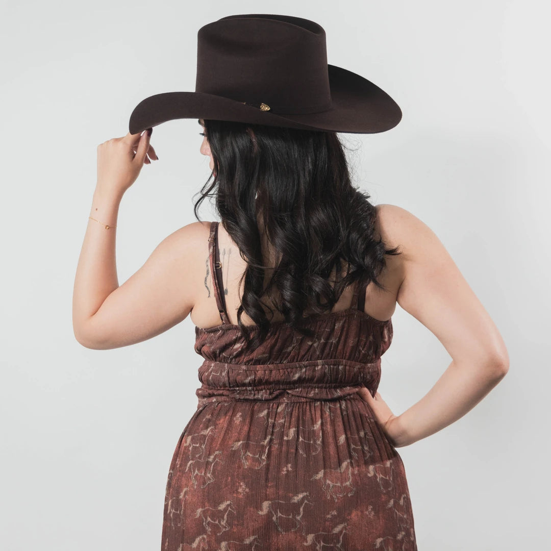 Vestido Rock&Roll Lrg Est Caballos Café 020