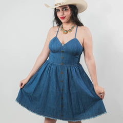 Vestido Rock&Roll Liso Mezclilla Tirantes 021