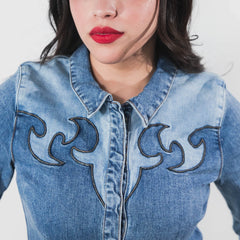 Romper Rock&Roll ML Liso Mezclilla 2tone 024