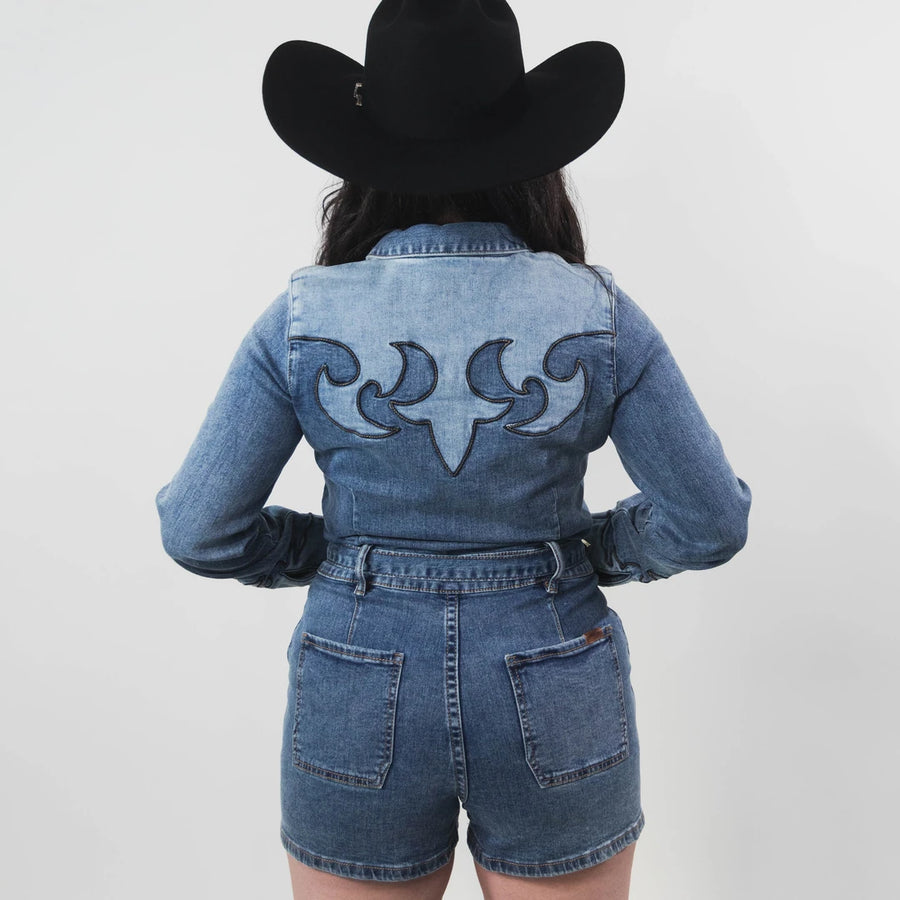 Romper Rock&Roll Manga Larga Liso Mezclilla 2TONE 024