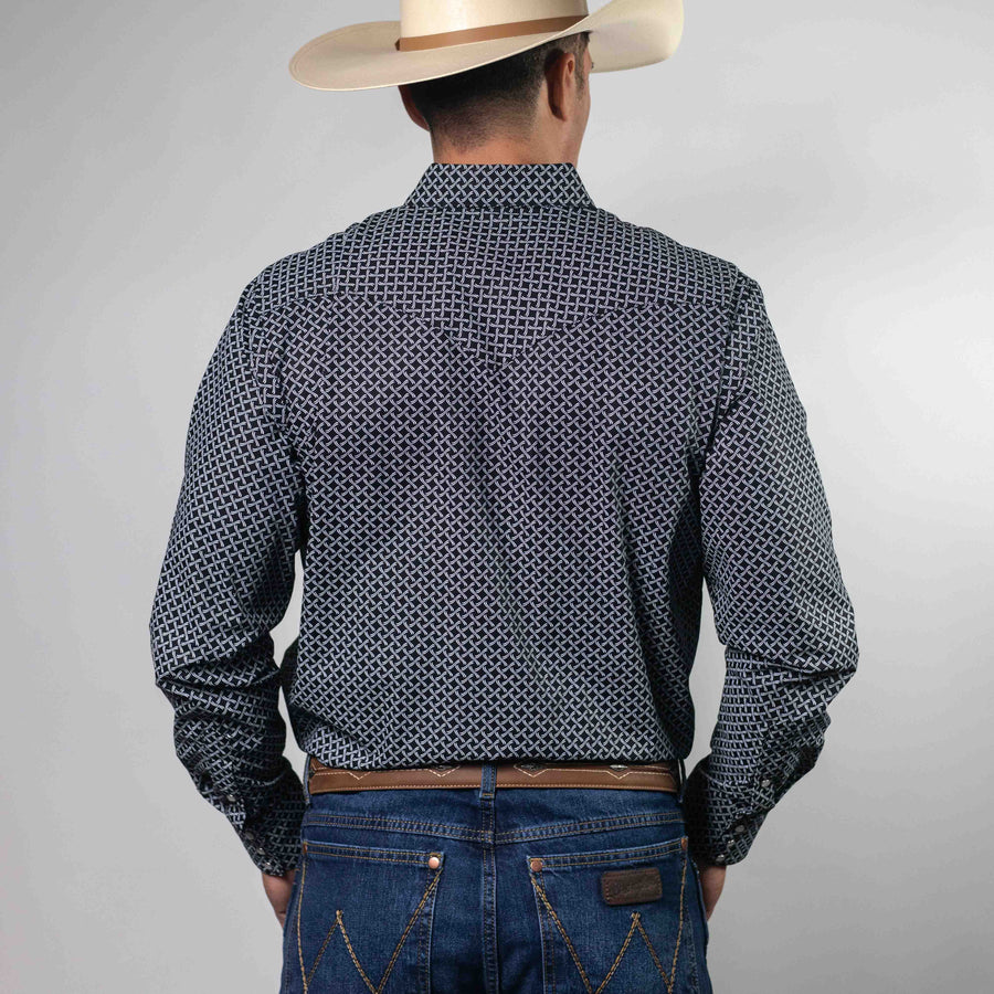Camisa Hannover Estampada Negro/Blanco