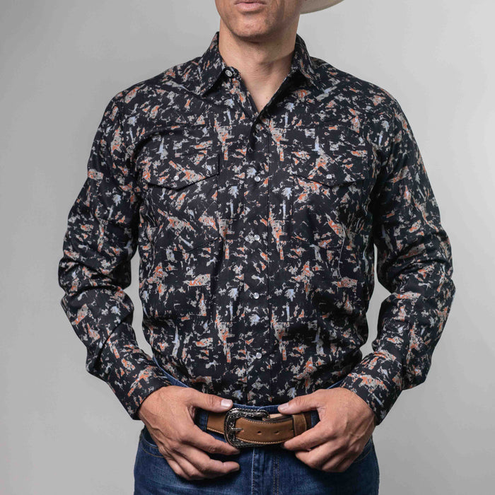 Camisa Hannover Estampada Negro