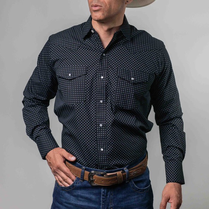 Camisa Hannover Estampada Negro/Romb