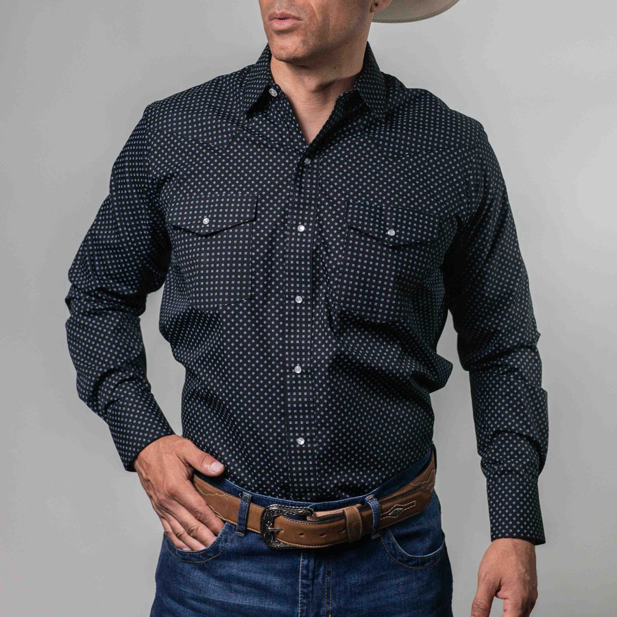 Camisa Hannover Estampada Negro/Romb