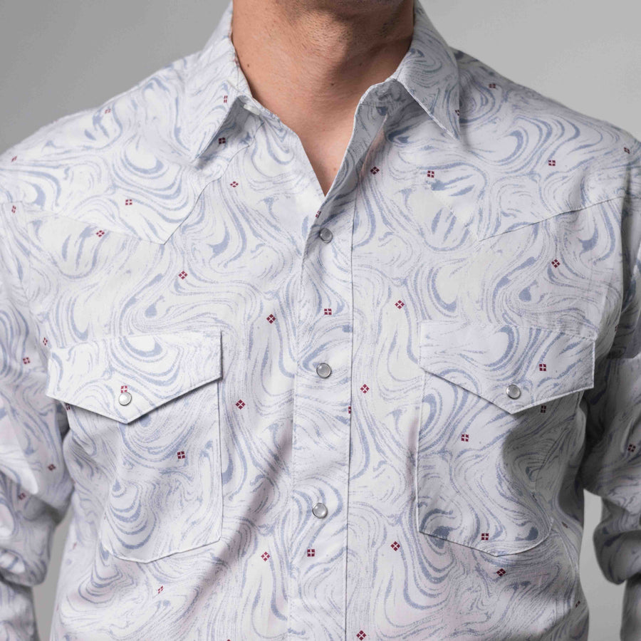 Camisa Hannover Estampada Blanco/Ondas
