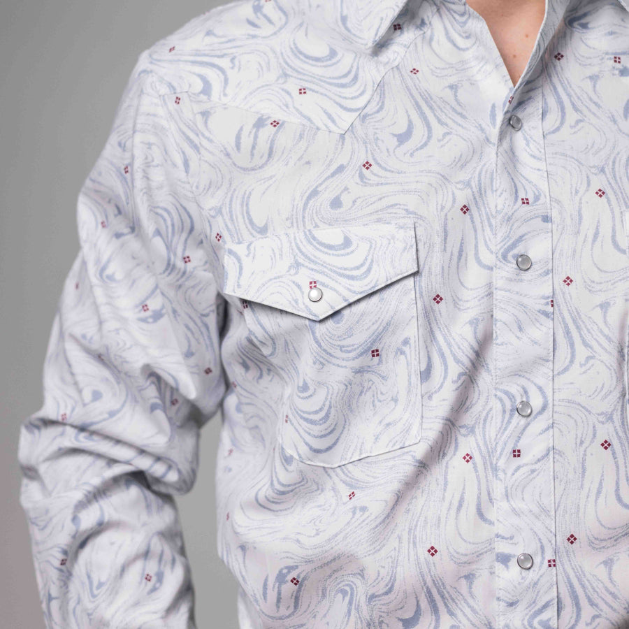 Camisa Hannover Estampada Blanco/Ondas