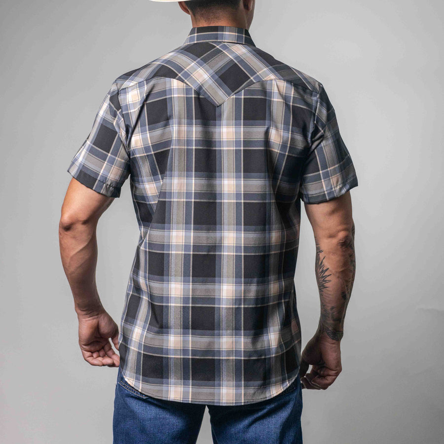 Camisa Hannover Manga Corta Cuadros Negro/Gr