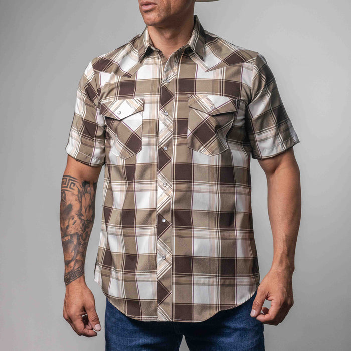 Camisa Hannover Manga Corta Cuadros Verd/Blanco