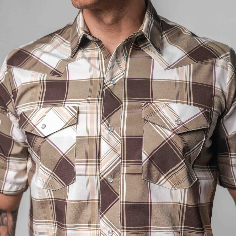 Camisa Hannover Manga Corta Cuadros Verd/Blanco Xls