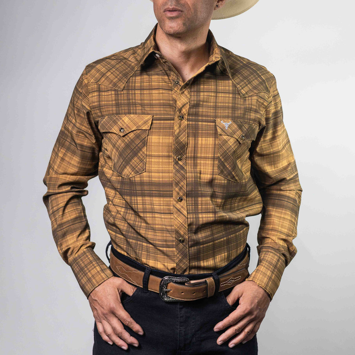 CAMISA CACTUS CUA OCRE/NGRO XLS
