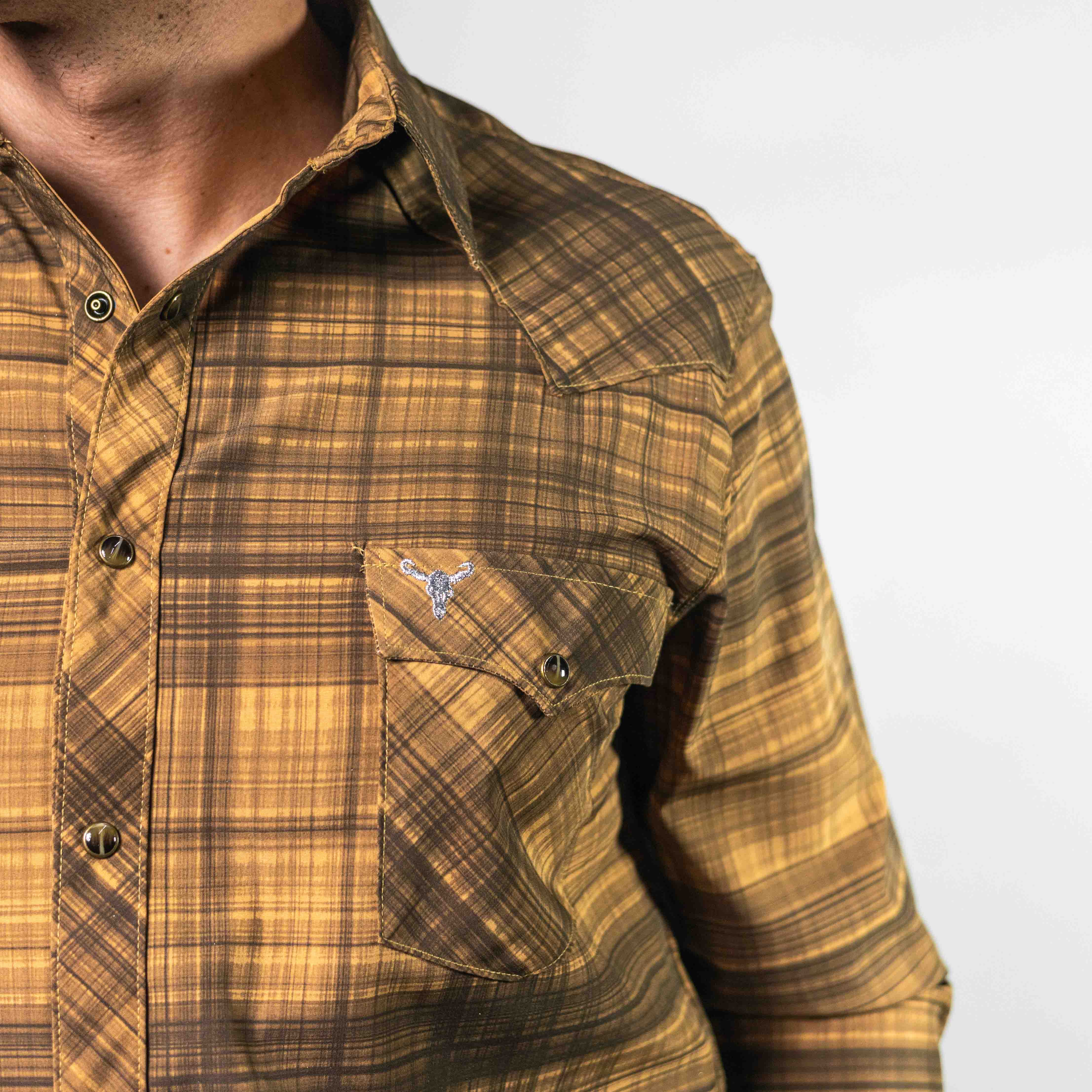 CAMISA CACTUS CUA OCRE/NGRO
