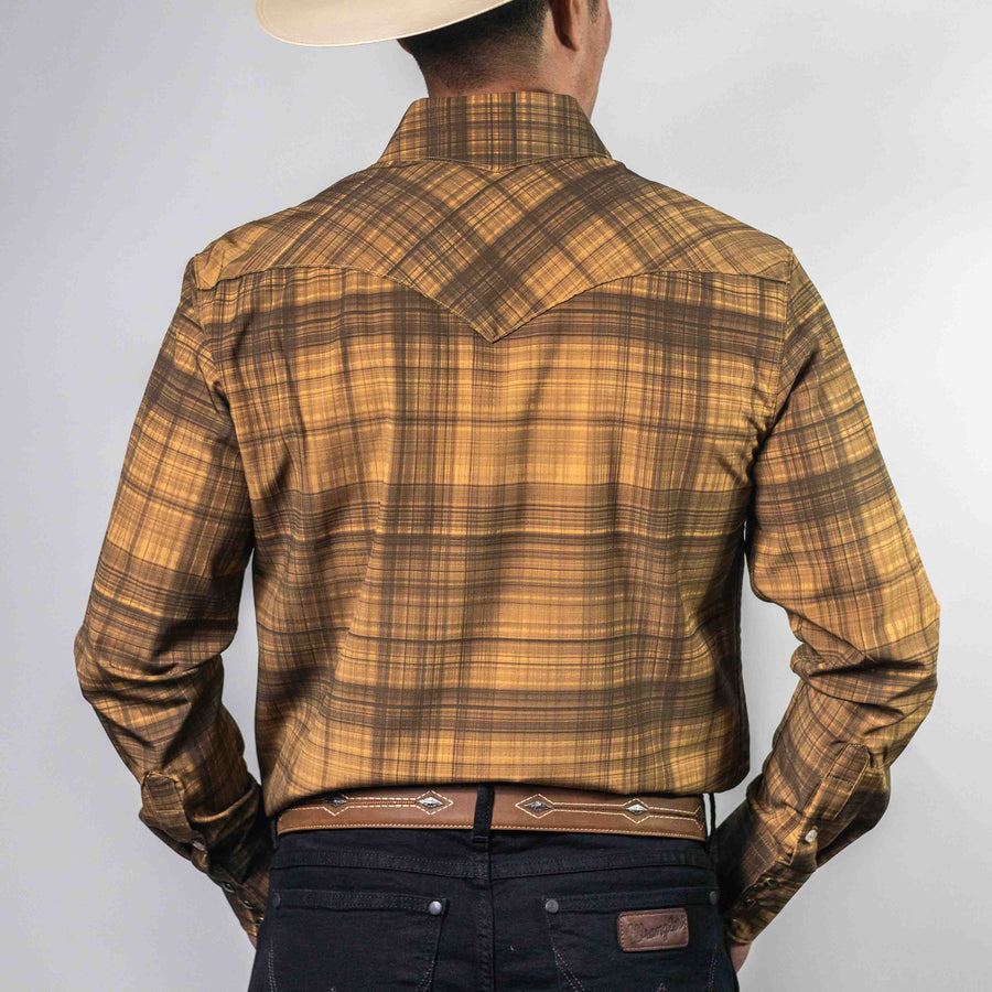 Camisa Cactus Cuadros Ocre/Ngro Xls