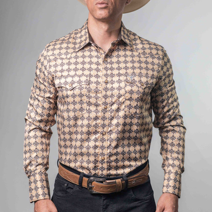 Camisa Cactus Estampada Beige/Café