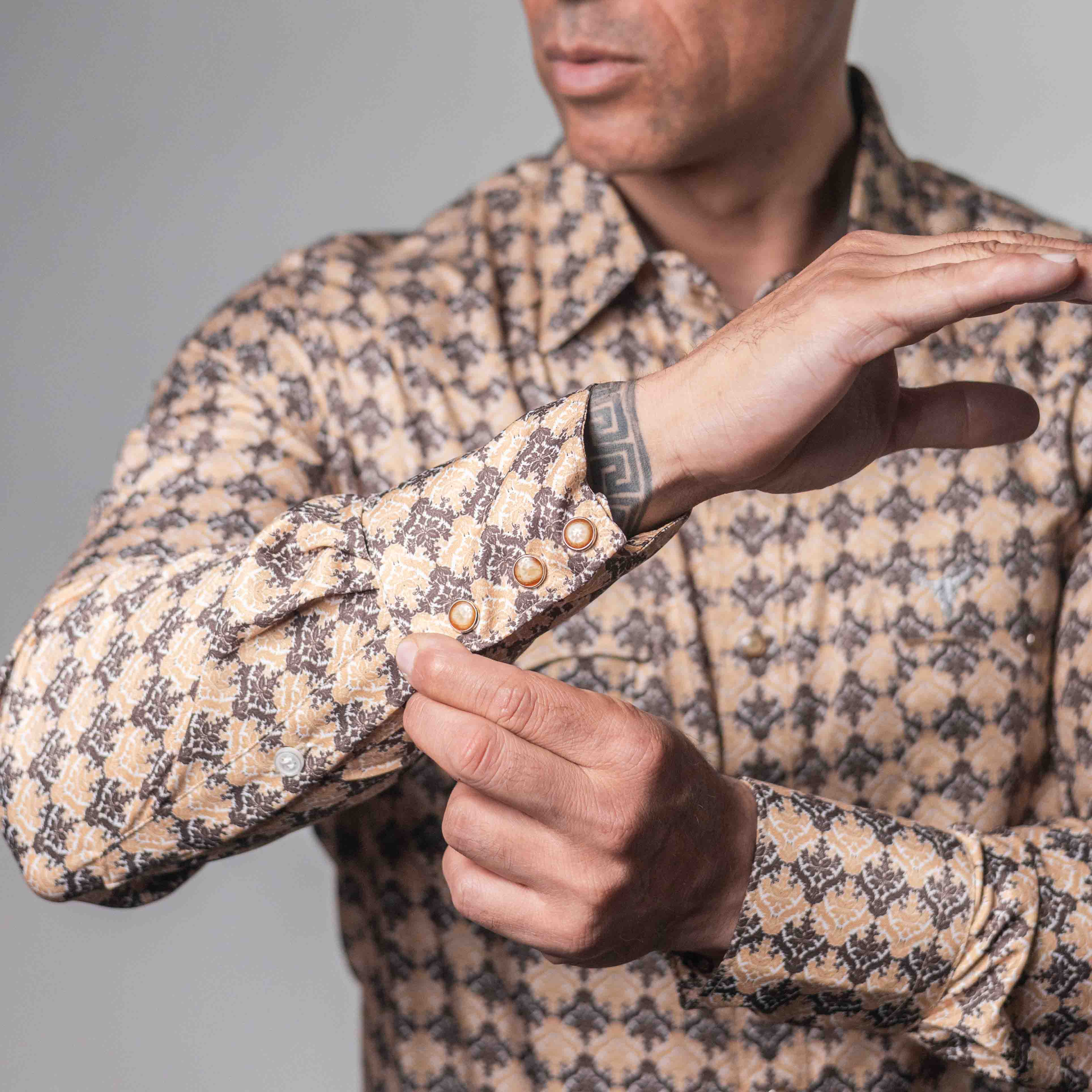 CAMISA CACTUS EST BEIGE /CAFÉ XLS