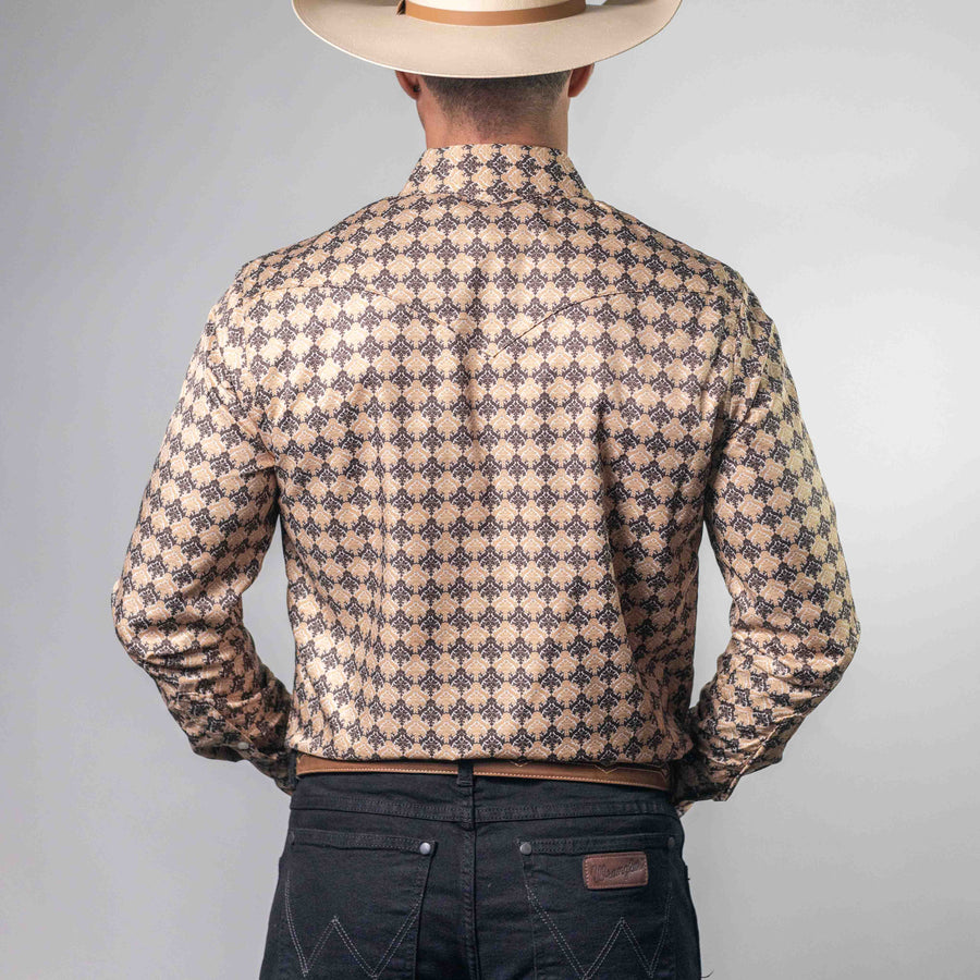 Camisa Cactus Estampada Beige/Café