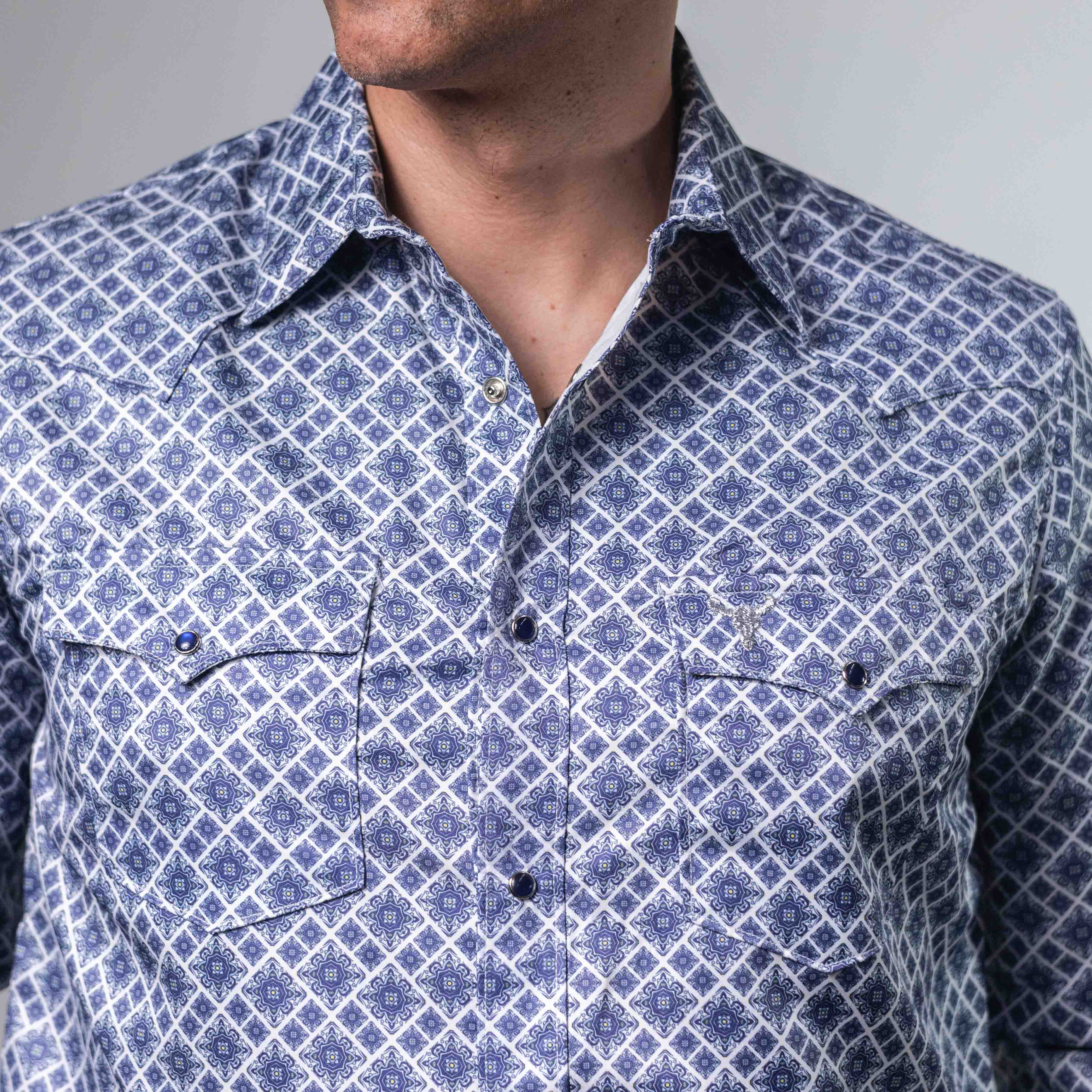 CAMISA CACTUS EST TAL AZUL/BCO XLS