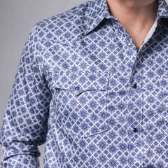 CAMISA CACTUS EST TAL AZUL/BCO